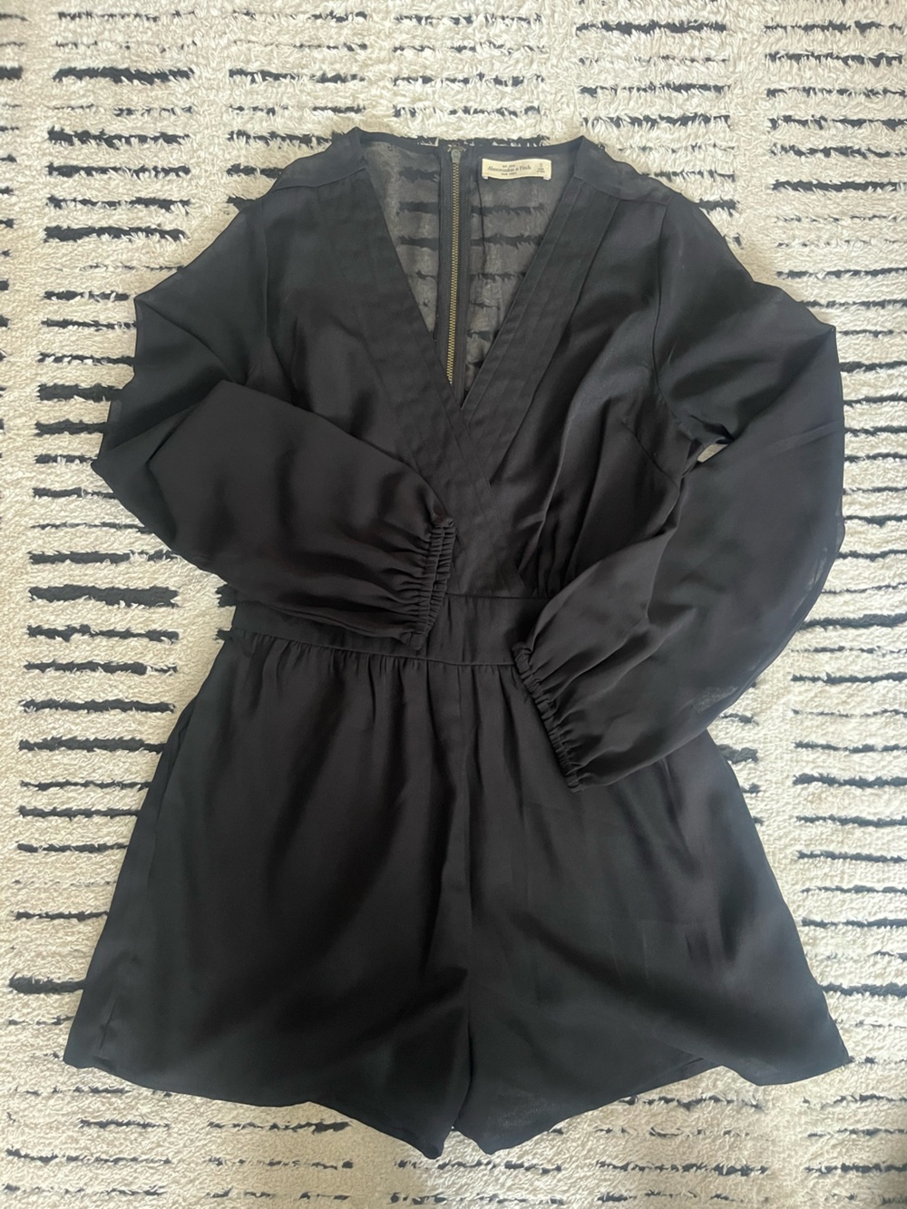 Abercrombie & Fitch Black Romper with Metallic Zipper